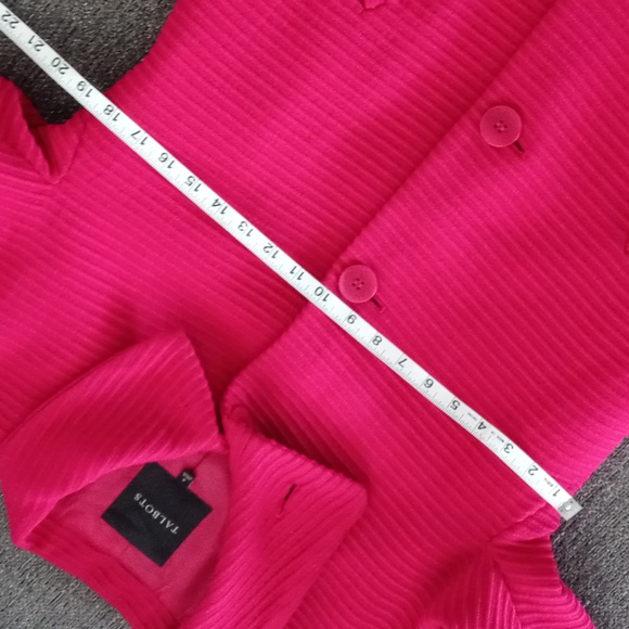 💓Talbots💓 - "Thinsulate" Fuchsia Wool Blend Ribbed Funnel Neck Coat - Picture 9 of 11